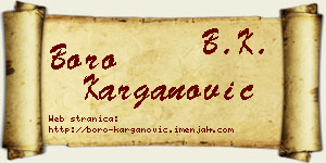 Boro Karganović vizit kartica
